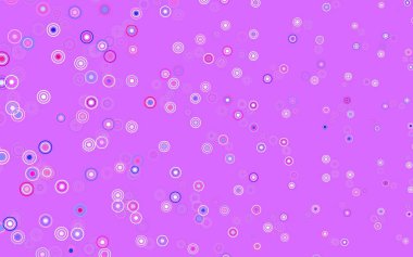 Dairesel açık pembe vektör şablonu. Doğa tarzında bulanık halkaları olan güzel renkli çizimler. Güzel web siteleri için desen.