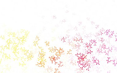 Açık Kırmızı, yapay zeka yapısına sahip sarı vektör şablonu. Renkli yapay zeka yapısı, eğimli çizgiler ve noktalar. Bilim için desen, geleceksel tasarımlar..