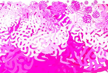 Kaotik şekilli açık pembe vektör şablonu. Soyut tarzda rengarenk gradyan şekilleri olan bir resim. Duvar kağıtları için zarif tasarım.