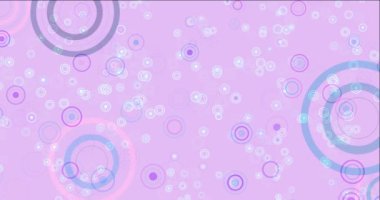 4K koyu pembe, mavi noktalı soyut animasyon.