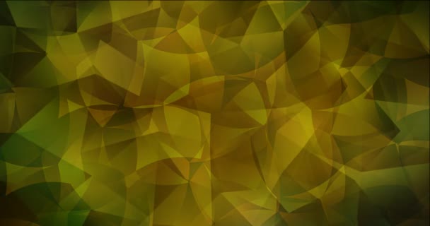 Animation abstraite polygonale 4K en boucle vert foncé, jaune. — Video