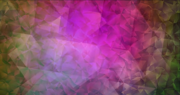 4K buclă de culoare roz închis, verde poligonal imagini abstracte . — Videoclip de stoc
