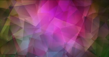 4K çokgen şekilli koyu pembe, yeşil video döngüsü.