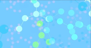 4K döngü açık mavi, yapay zeka ağıyla yeşil animasyon.