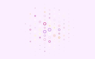 Açık Pembe, diskli sarı vektör dokusu. Bulanık dekoratif tasarım baloncuklu soyut tarzda. Fütürist reklamlar ve kitapçıklar için şablon.