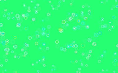 Dairesel açık yeşil vektör şablonu. Bulanık dekoratif tasarım baloncuklu soyut tarzda. Marka kitabınız için yeni şablon.