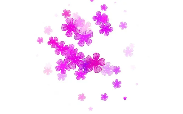 Licht Roze Rode Vector Natuurlijke Achtergrond Met Bloemen Kleurrijke Illustratie — Stockvector