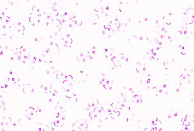 Açık mavi, matematiksel elementlerle kırmızı vektör arkaplanı. Ayrı tabelaları olan parlak renkli çizimler. Tipografinin iniş sayfası için şablon.