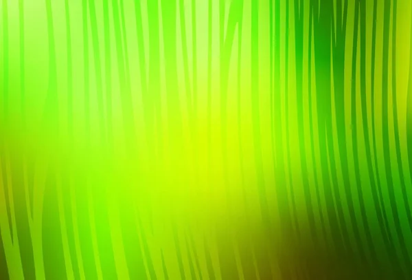 Verde Chiaro Modello Vettoriale Giallo Con Linee Curve Illustrazione Astratta — Vettoriale Stock