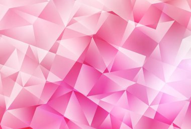 Açık pembe vektör çokgen arka plan. Üçgenlerden oluşan parlayan çokgen çizimler. Web siteniz için çokgen tasarım.