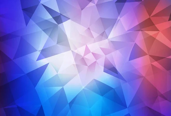Bleu Clair Texture Mosaïque Triangle Vectoriel Rouge Illustration Abstraite Scintillante — Image vectorielle
