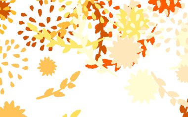 Açık Turuncu, çiçekli zarif bir şablon, güller. Renkli, soyut karalama çiçekleri olan bir resim. Marka kitabınız için yeni şablon.