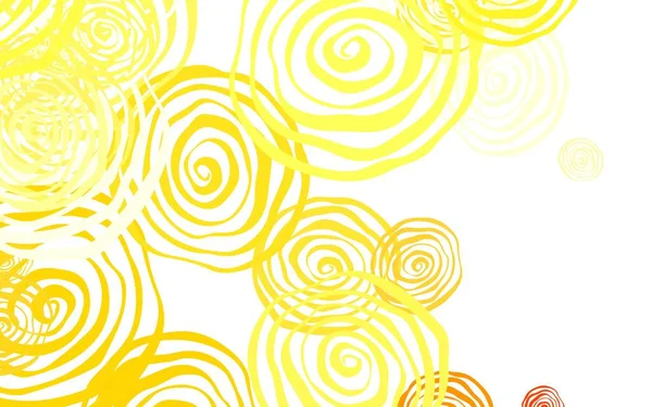 Luz Amarelo Vetor Doodle Padrão Com Rosas Ilustração Abstrata Moderna — Vetor de Stock