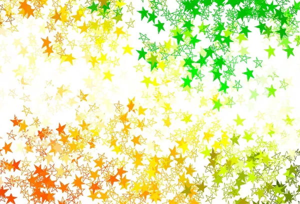 Verde Claro Patrón Vector Amarillo Con Estrellas Navidad Ilustración Abstracta — Archivo Imágenes Vectoriales