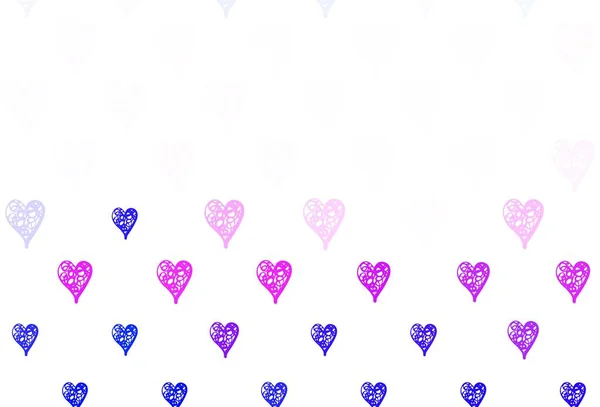 Light Purple Διάνυσμα Πρότυπο Καρδιές Doodle Διακοσμητικό Σχέδιο Καρδιές Απλό — Διανυσματικό Αρχείο
