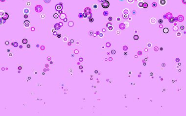 Baloncuklu açık mor vektör arkaplanı. Soyut arka planda bulanık kabarcıklar ve renkli gradyan. Reklamlar, broşürler için desen.