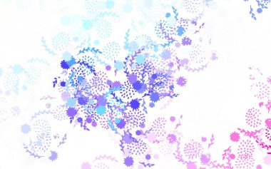 Açık renkli vektör doğal arka plan, çiçekler, güller. Karalama tarzında çiçekli soyut illüstrasyon. Çocuk kitapları için renkli desen.