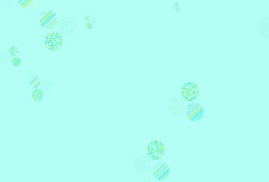 Lekeli açık yeşil vektör arka planı. Renkli su damlaları olan modern soyut çizimler. Reklamlar, broşürler için desen.