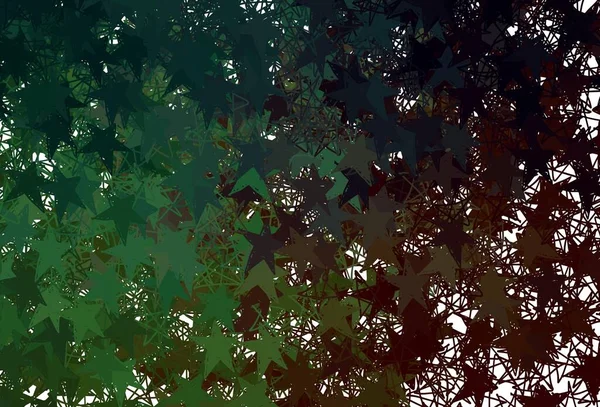 Texture Vectorielle Vert Foncé Avec Belles Étoiles Design Décoratif Flou — Image vectorielle