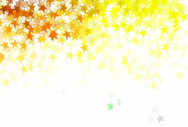 Светло Зеленый Желтый Векторный Узор Звездами Современная Геометрическая Абстрактная Иллюстрация — стоковый вектор