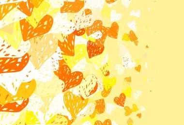 Renkli kalpleri olan açık kırmızı vektör deseni. Renkli arkaplanda güzel soyut kalpler. Evlilik hediyeleri için örnek, tebrikler..