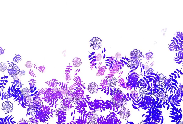 葉とピンクベクトルのドアのレイアウト 葉と抽象的なイラスト ドッドルスタイルの花 あなたの壁紙のデザインのための新しいテクスチャ — ストックベクタ