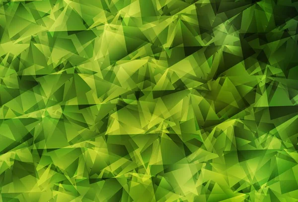 Ljusgrön Gul Vektor Triangel Mosaik Mall Kreativ Geometrisk Illustration Origami — Stock vektor