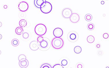 Açık Mor, diskli pembe vektör dokusu. Renkli su damlaları olan modern soyut çizimler. Fütürist reklamlar ve kitapçıklar için şablon.