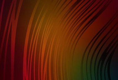 Koyu yeşil, kırmızı çizgili kırmızı vektör deseni. Eğri şekilli yepyeni renkli bir tasvir. Web siteniz için soyut tasarım.