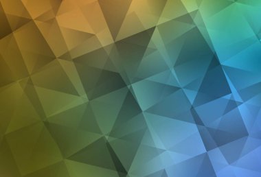 Açık mavi, sarı vektör çokgen arka plan. Zarif üçgenleri olan soyut çizimler. Pankartın için tamamen yeni bir şablon.