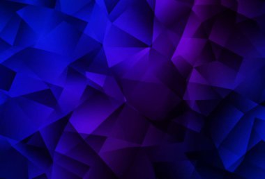 Koyu pembe, mavi vektör üçgen mozaik arka plan. Çokgen tarzda tamamen yeni bir renk çizimi. Broşürünüz için yepyeni bir tasarım..