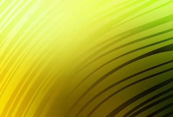 Verde Claro Diseño Vector Amarillo Con Líneas Curvas Ilustración Abstracta — Vector de stock