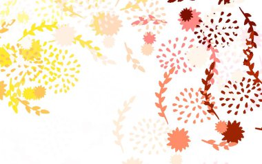 Açık Turuncu vektör, çiçekli ve güllü soyut bir arkaplan. Çiçekli modern soyut illüstrasyon. İşiniz için en iyi tasarım..