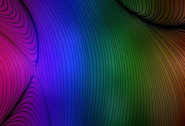 Koyu renkli vektör arkaplanı, çizgili. Soyut ve gradyan renkte renkli çizimler. Broşürler, broşürler için doku.