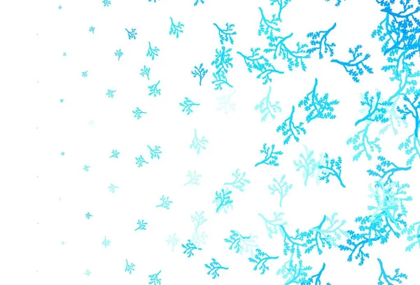 浅蓝色矢量涂鸦纹理与分枝 分枝在白色背景的自然风格 为你的网站设计涂鸦 — 图库矢量图片