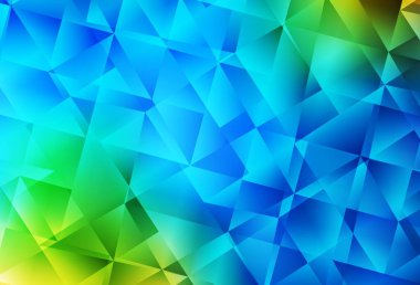 Açık mavi, yeşil vektör soyut çokgen desen. Yarım ton şeklinde, üçgenli yaratıcı illüstrasyon. Cep telefonunun arka planının şablonu.