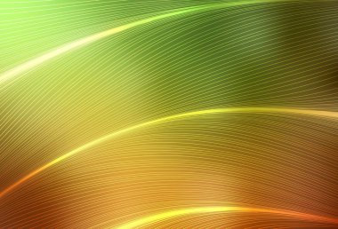 Açık yeşil, bükülmüş çizgileri olan sarı vektör şablonu. Soyut ve gradyan renkte renkli çizimler. Web siteniz için soyut tasarım.