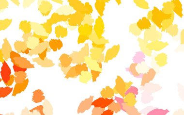 Açık pembe, kaotik şekilli sarı vektör şablonu. Renkli rastgele şekillerle modern soyut illüstrasyon. Duvar kağıtları için zarif tasarım.