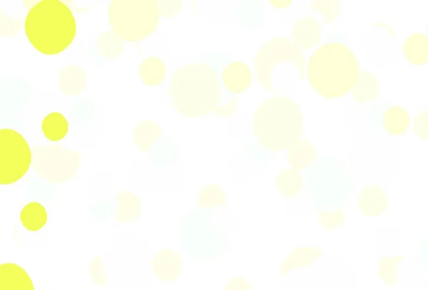 浅绿色 黄色矢量背景点 图解与一组闪亮的彩色抽象圈 壁纸的纹理图案 — 图库矢量图片