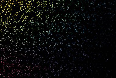 Karanlık çokrenkli vektör arkaplanı, çizgiler, üçgenler. Renkli üçgenlerin olduğu bir resim. Kartvizitiniz için modern tasarım.