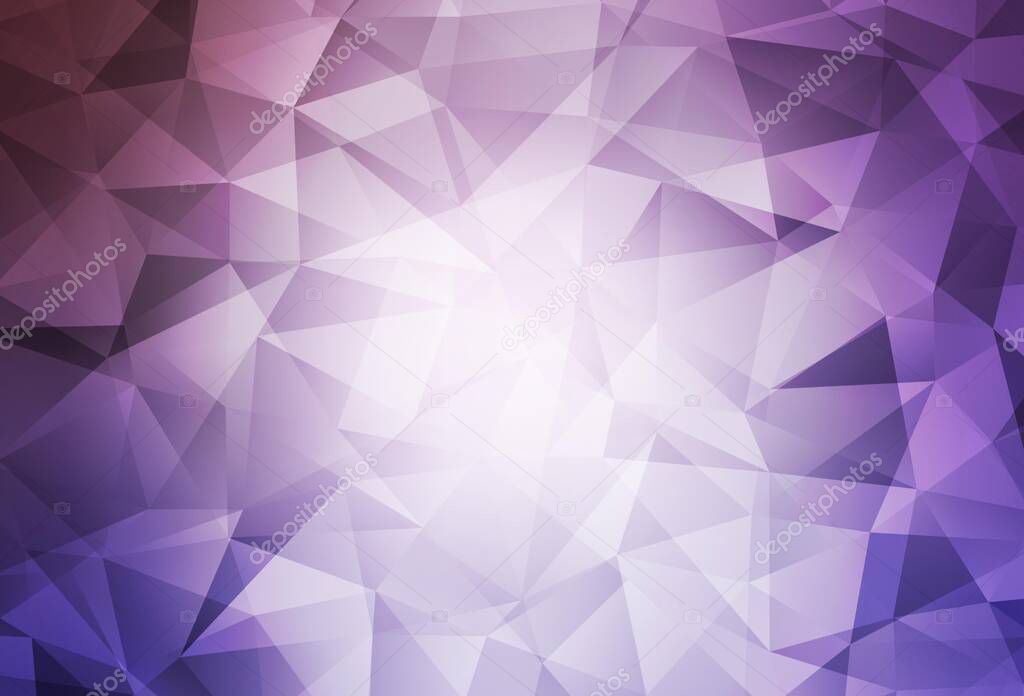 Light Purple vector abstract polygonal pattern. Elegant bright polygonal illustration with gradient. A completely new design for your leaflet.