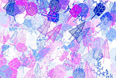 Hafif Mor vektör zarif arka plan, ağaçlar, dallar. Karalama tarzında renkli soyut çizimler. İşiniz için yeni tasarım.