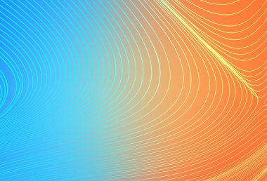 Açık mavi, eğri çizgileri olan sarı vektör arkaplan. Yaratıcı illüstrasyon, yarım tonlu ve eğimli. Fikirlerin için bir örnek..
