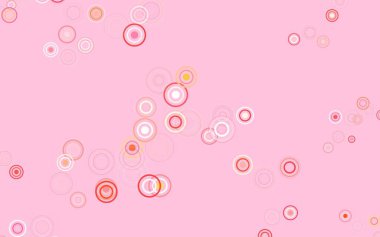 Açık Kırmızı, noktalı sarı vektör arkaplan. Renkli su damlaları olan modern soyut çizimler. Güzel web siteleri için desen.