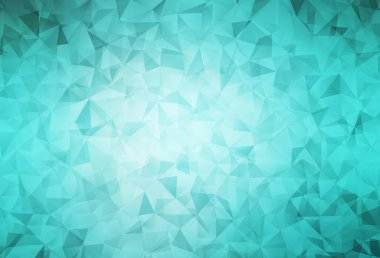 Açık yeşil vektör eğimli şablon. Üçgenli parlak renkli çizimler. Arkaplanlarınız için desenli desen.