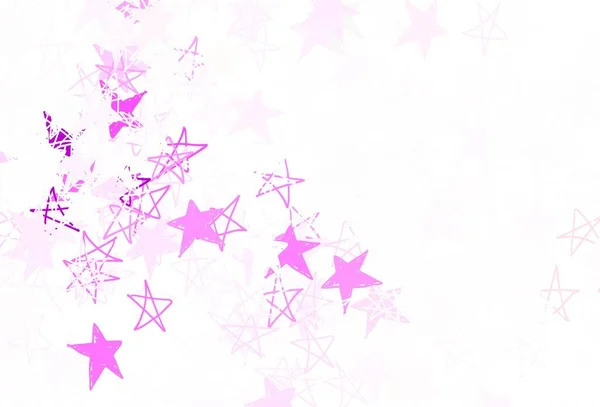Világos Lila Rózsaszín Vektor Minta Karácsonyi Csillagokkal Csillogó Absztrakt Illusztráció — Stock Vector
