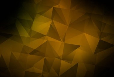 Koyu yeşil, sarı vektör çokgen desen. Soyut ve üçgenli renkli çizimler. İşiniz için yepyeni bir tasarım..