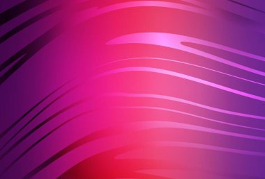 Açık Mor, eğri çizgileri olan pembe vektör düzeni. Eğri şekilli yepyeni renkli bir tasvir. Tasarımınız için desen.