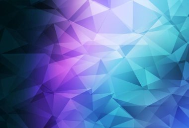 Koyu pembe, mavi vektör düşük polimerli düzen. Origami stilinde gradyan ile yaratıcı geometrik illüstrasyon. Dizaynınız için üçgen desen.