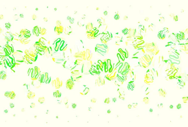 Light Green Yellow Vector Background Curved Lines Sample Colorful Lines — Stock Vector